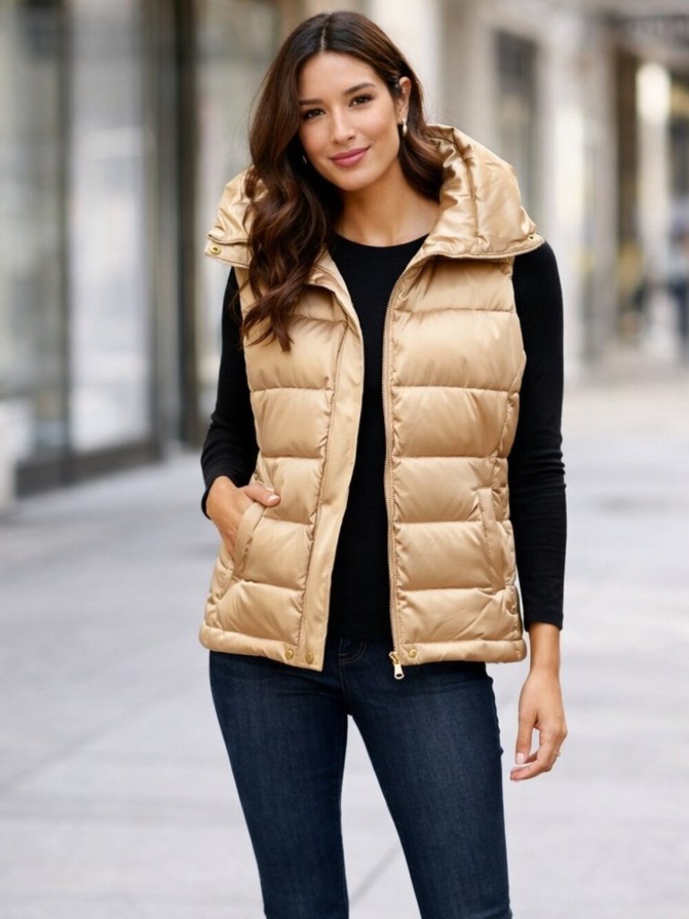 Talbots Gold Down Puffer Vest - Size XL